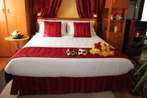 Zona notte nell'appartamento di Casa Vacanze Venezia. Il letto matrimoniale